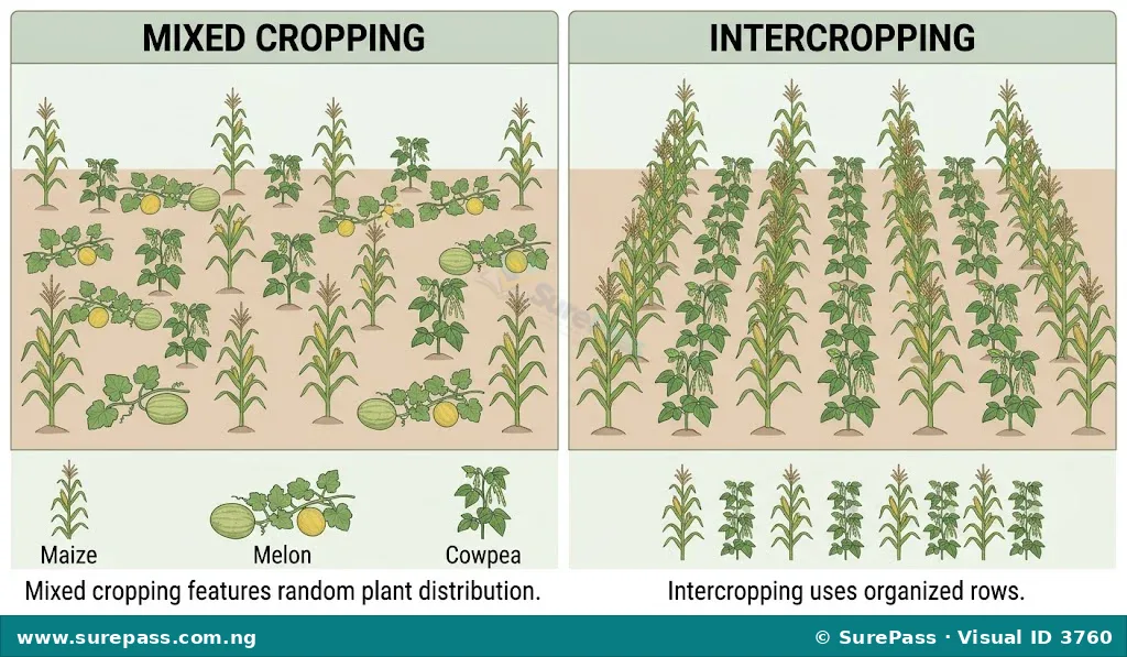 Comparison of mixed cropping and intercropping layouts.