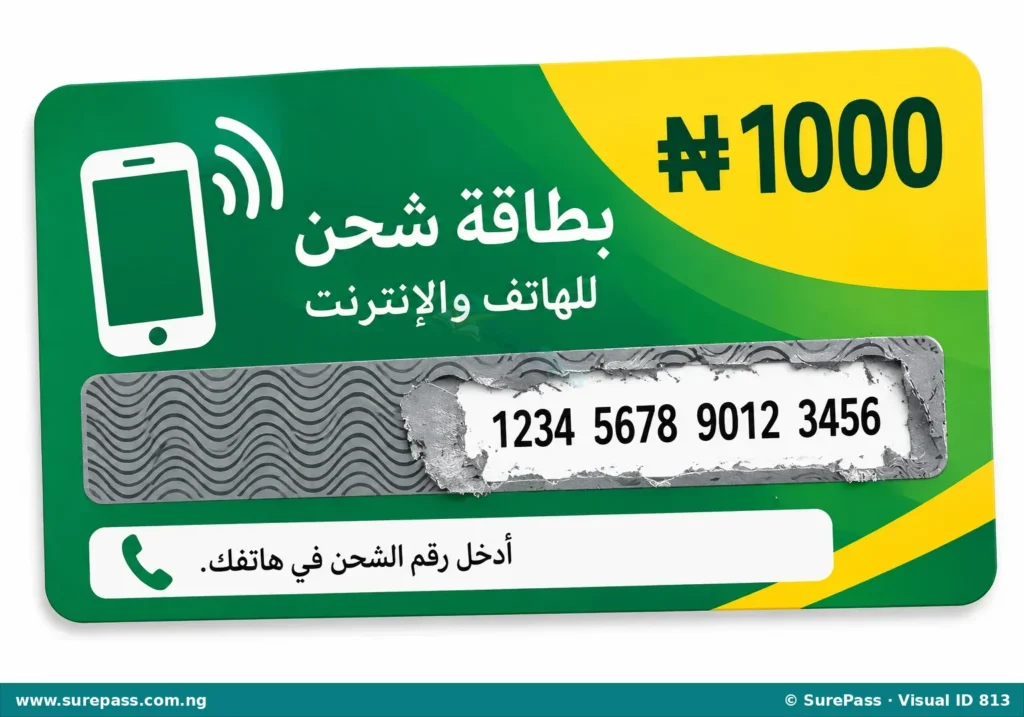 A generic mobile phone recharge card with a scratchable area.
