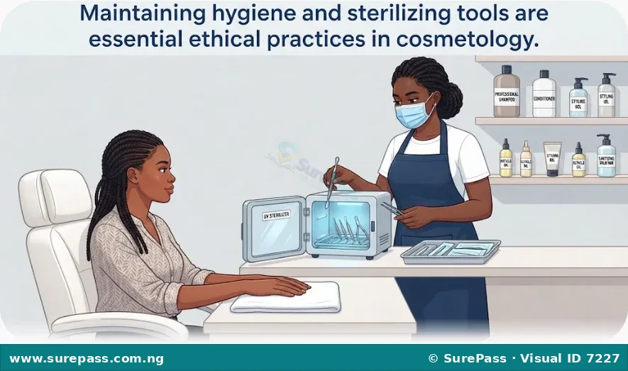 A professional cosmetologist sterilizing tools in a clean salon.