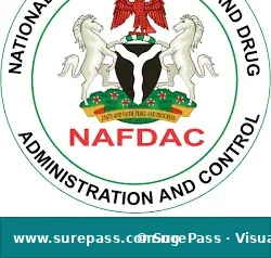 The official logo of NAFDAC, the National Agency for Food and Drug Administration and Control in Nigeria.