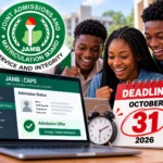 JAMB CAPS Is Back — October 31 Deadline Puts 2026 University Admission Race on the Clock