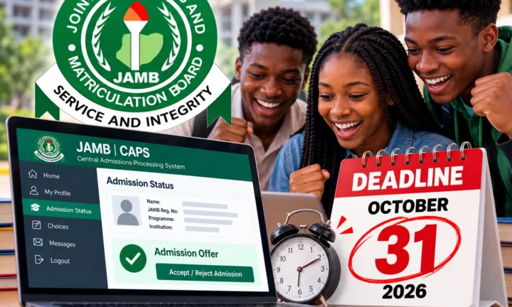 JAMB CAPS Is Back — October 31 Deadline Puts 2026 University Admission Race on the Clock