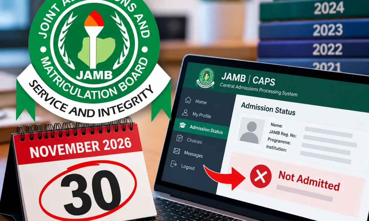 JAMB’s Final Warning: 2021–2025 Admission Offers Will Turn to ‘Not Admitted’ After November 30 — Check CAPS Now
