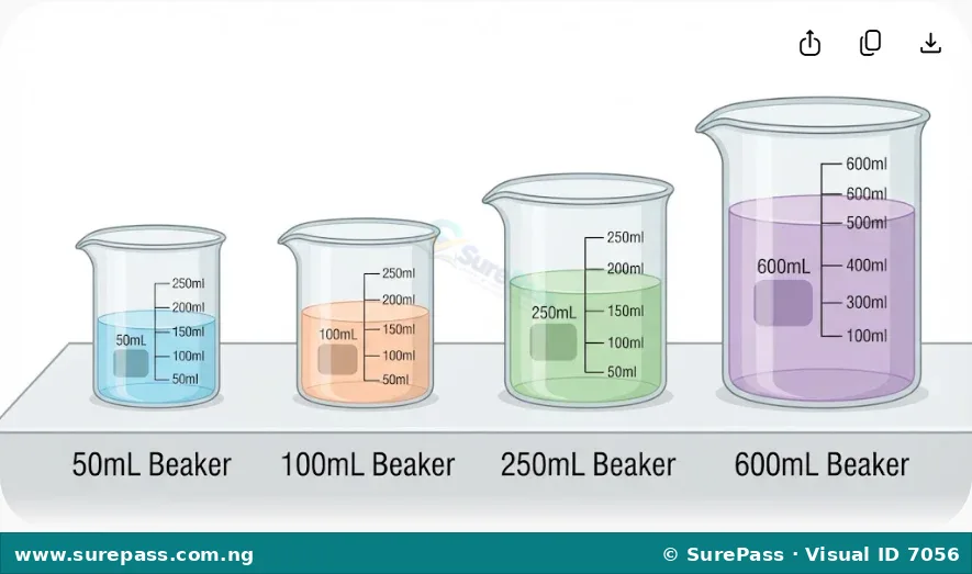Glass beakers.