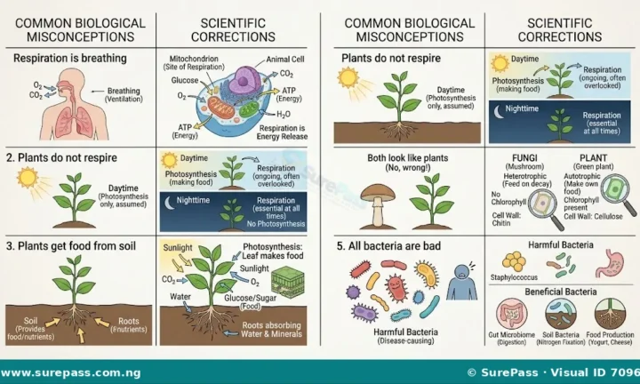 Common Biology Misconceptions, Sources and Corrections for SS 1