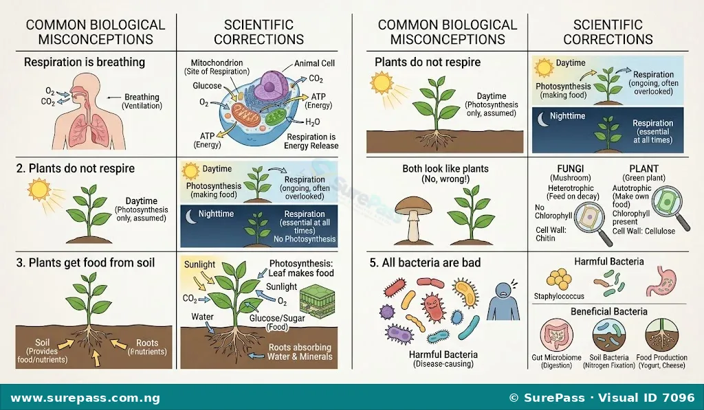 Common Biology Misconceptions, Sources and Corrections for SS 1