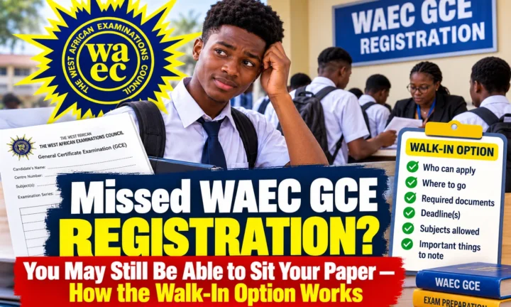Missed WAEC GCE Registration? You May Still Be Able to Sit Your Paper — How the Walk-In Option Works