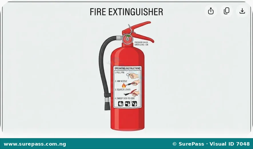 A red fire extinguisher.