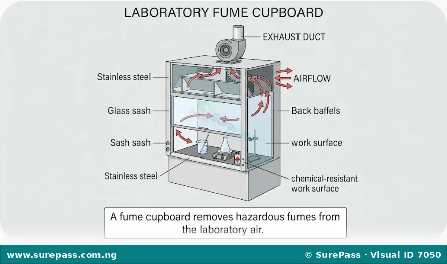 A laboratory fume cupboard.