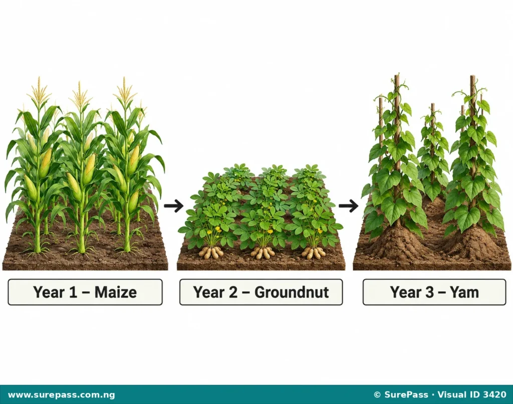 Images depicting soil degradation through erosion, bush burning, and deforestation.