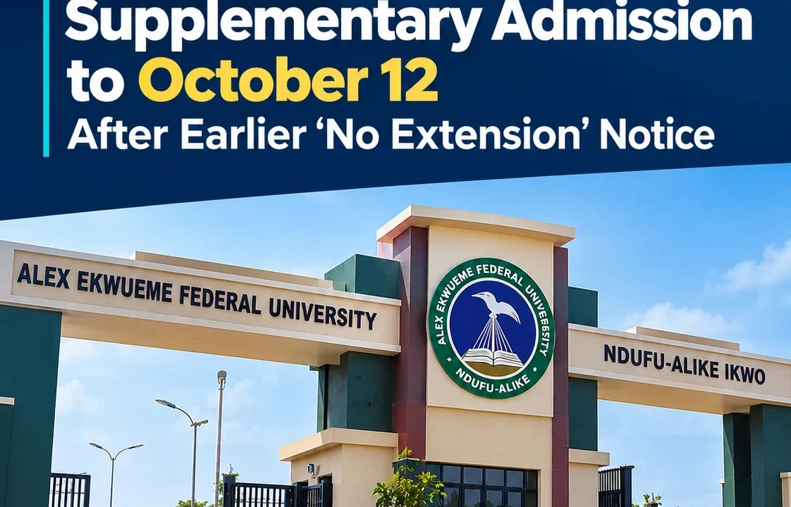 AE-FUNAI Extends Supplementary Admission to October 12 After Earlier ‘No Extension’ Notice