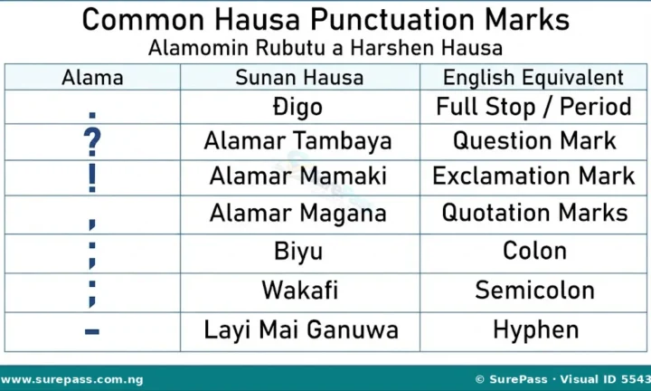 Ma’anar Alamomin Rubutu, Ire-irensu da Amfaninsu for JSS 1