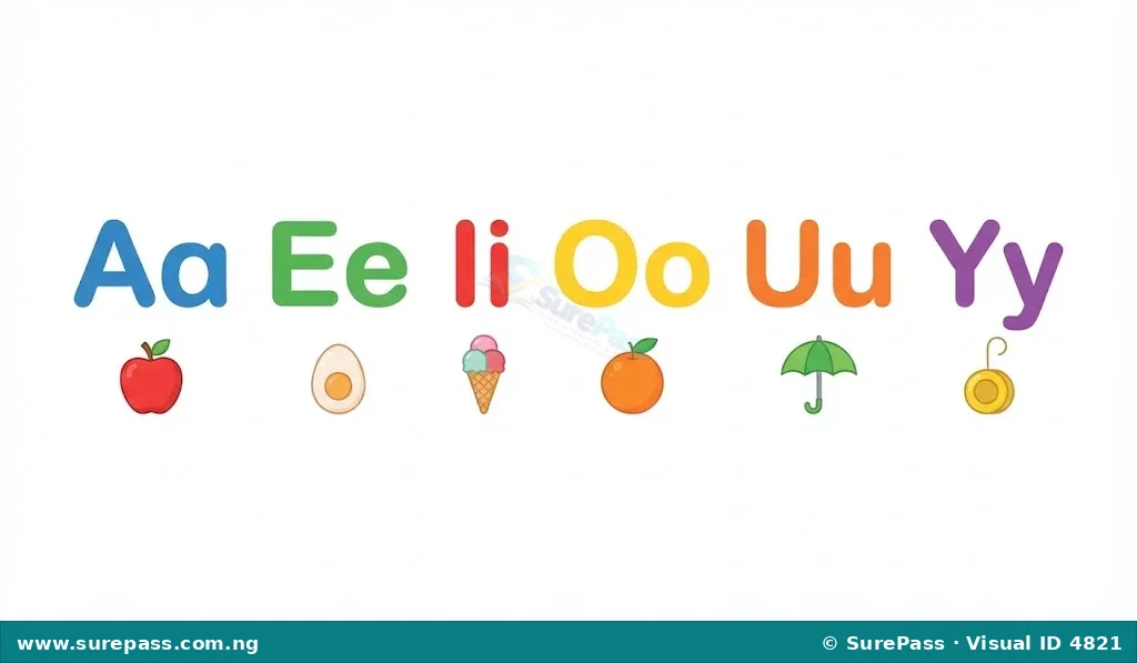 The six French vowels: A, E, I, O, U, Y.