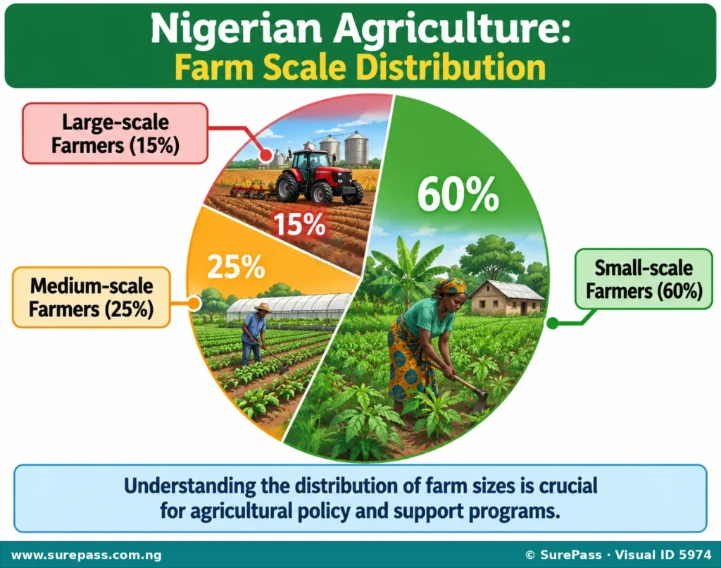Infographic showing the distribution of farm sizes=
