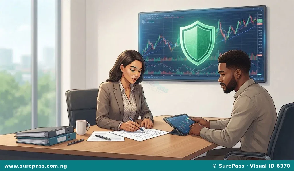 An illustration representing capital market regulation and security.