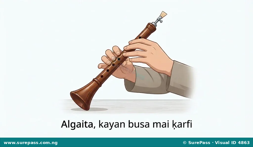 An Algaita, a traditional Hausa wind instrument.