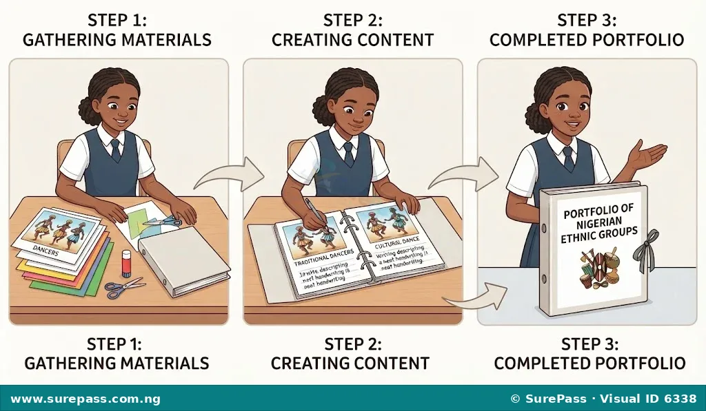 Step-by-step process of creating an ethnic group portfolio.