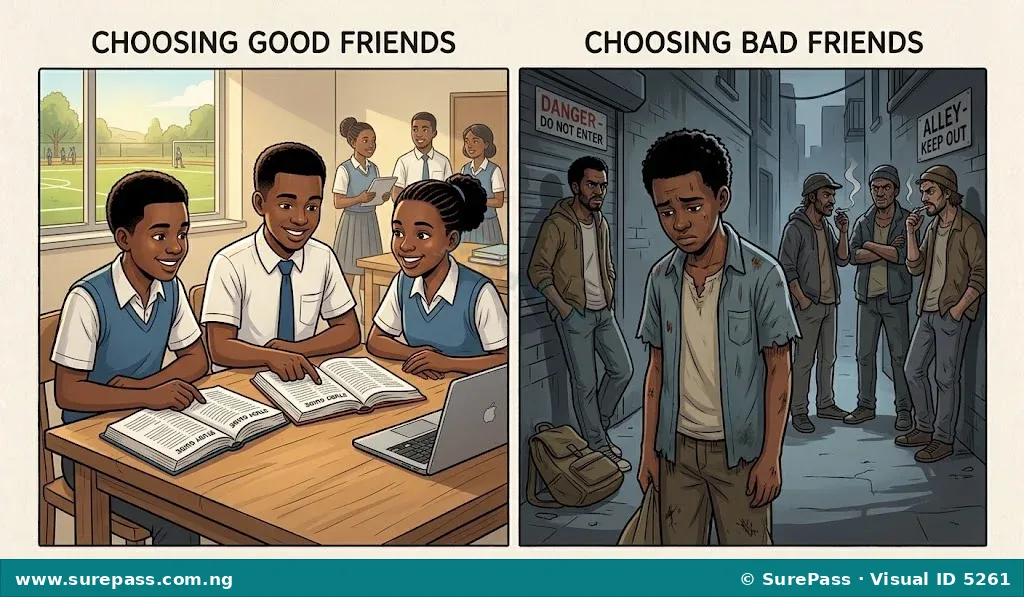 Contrast between good and bad friendships.