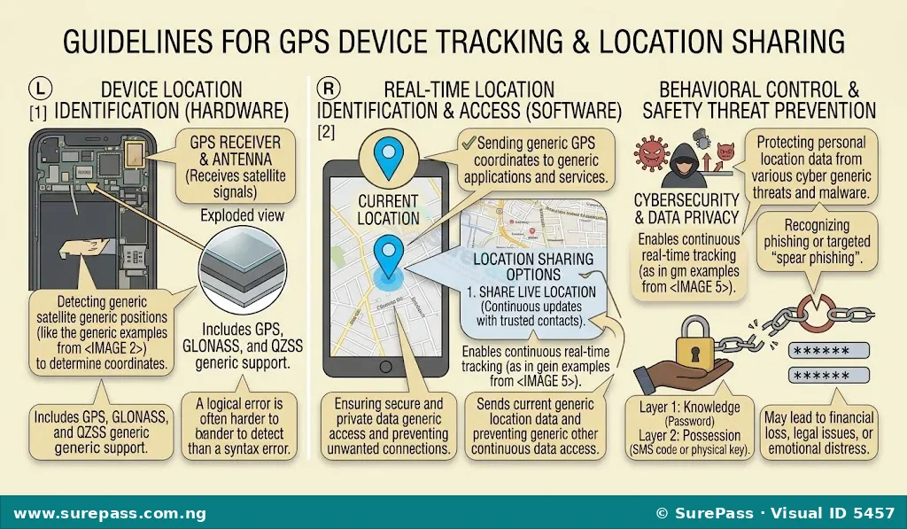 A smartphone screen showing a map with a location pin and location sharing options.