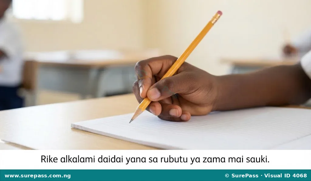 A child's hand demonstrating the correct tripod grip for holding a pencil.