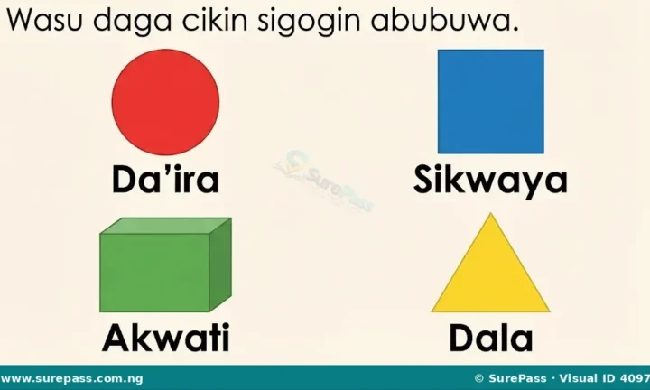 Tantance Sigar Abubuwa da Sunayen Siffofi for Primary 1